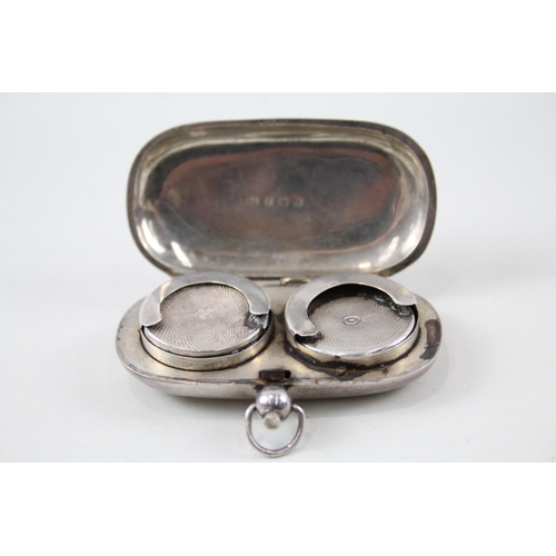 316 - Antique Edwardian 1908 Birmingham Sterling Silver Double Sovereign Case (33g)