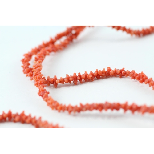 34 - 2x 9ct gold coral necklaces (14.5g)