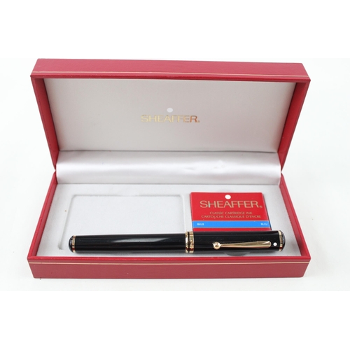 345 - SHEAFFER 810 Conaisseur GT Black Resin Fountain Pen w/ 18ct Gold Nib WRITING