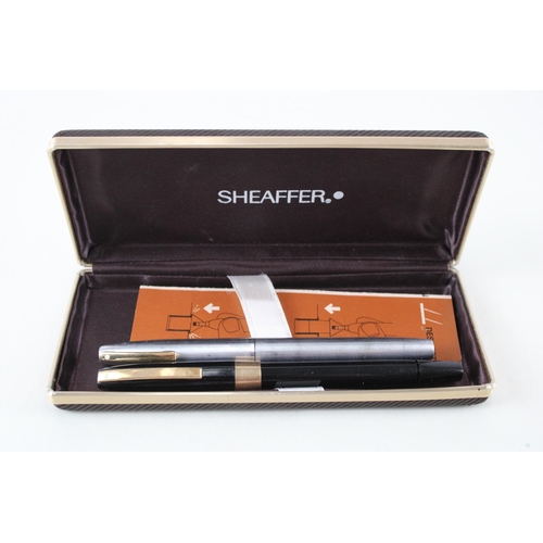 352 - 2 x Vintage SHEAFFER Imperial Fountain Pens w/ 14ct Gold Nibs WRITING