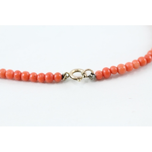 36 - 2x 9ct gold coral necklaces (14.2g)