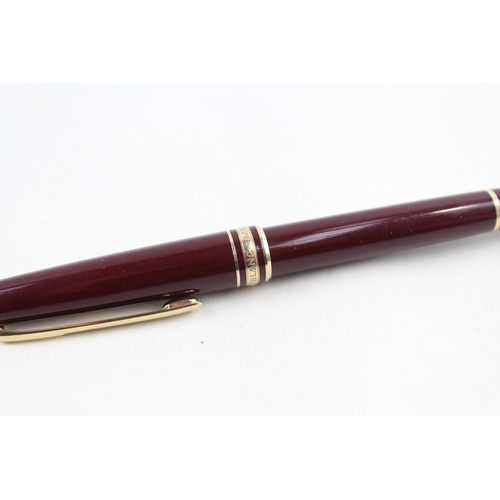 360 - MONTBLANC Meisterstuck Burgundy Fountain Pen w/ 14ct Gold Nib WRITING