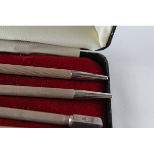 362 - 4 x Vintage Stamped .925 Sterling Silver Cribbage Propelling Pencils (24g)