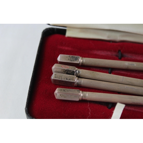 362 - 4 x Vintage Stamped .925 Sterling Silver Cribbage Propelling Pencils (24g)