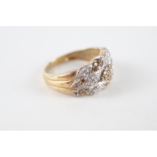 37 - 9ct gold treat diamond & diamond ring (3.8g) Size  Q