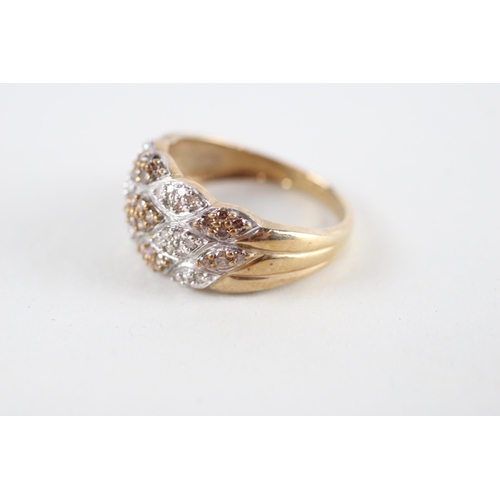 37 - 9ct gold treat diamond & diamond ring (3.8g) Size  Q