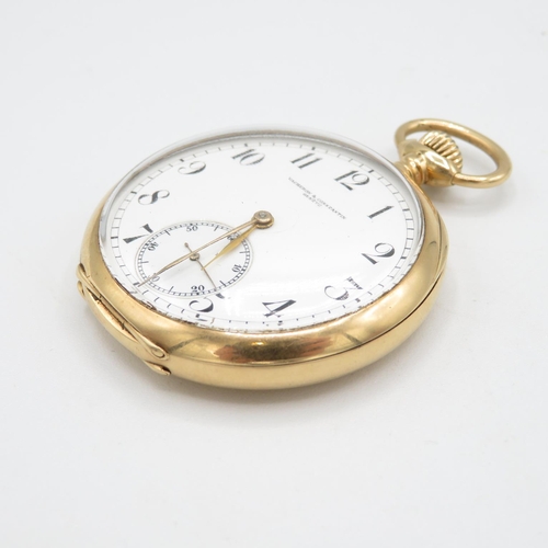 371 - VACHERON and CONSTANTIN Swiss Pocket Watch hallmarked 14ct gold free running but not time tested 50m... 