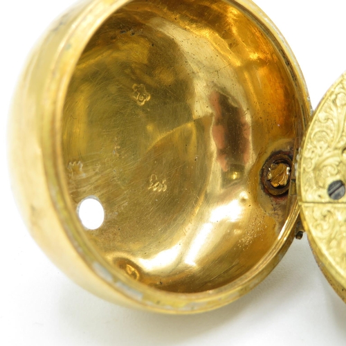 372 - Very rare 18ct gold paired pocket watch VERGE FUSEE movement  outer case is hallmarked, inner case a... 