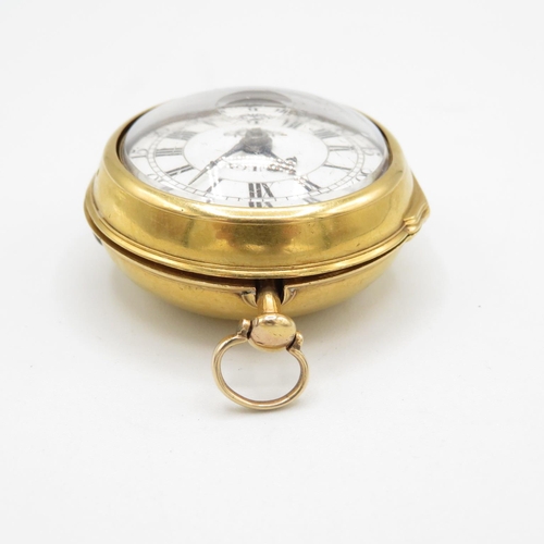 372 - Very rare 18ct gold paired pocket watch VERGE FUSEE movement  outer case is hallmarked, inner case a... 