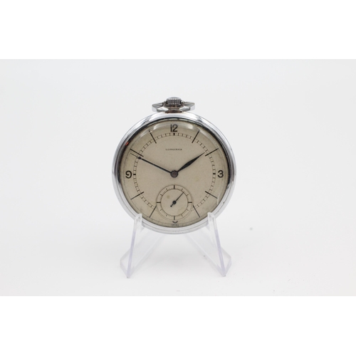 382 - LONGINES Gents Vintage C.1930's Slimline Pocket Watch Hand-wind WORKING