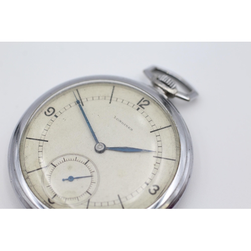 382 - LONGINES Gents Vintage C.1930's Slimline Pocket Watch Hand-wind WORKING