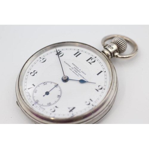 390 - KENDAL & DENT Sterling Silver Gents Vintage Pocket Watch Hand-wind WORKING