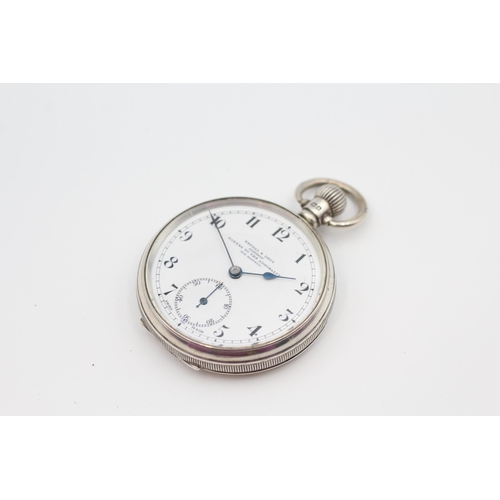 390 - KENDAL & DENT Sterling Silver Gents Vintage Pocket Watch Hand-wind WORKING