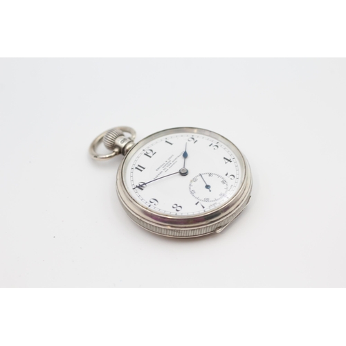 390 - KENDAL & DENT Sterling Silver Gents Vintage Pocket Watch Hand-wind WORKING