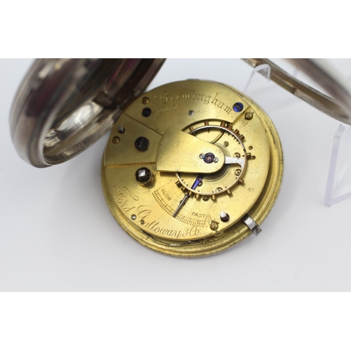 391 - Sterling Silver Gents Antique Fusee Pocket Watch Key-wind WORKING