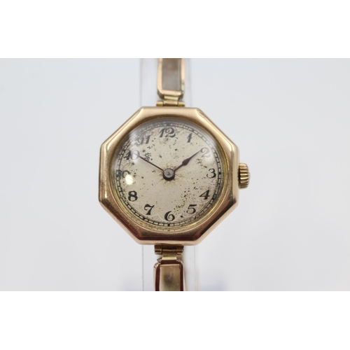 392 - ROLEX 9ct Gold Cased Ladies Antique WRISTWATCH Hand-Wind WORKING