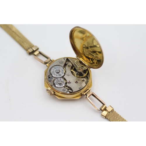 392 - ROLEX 9ct Gold Cased Ladies Antique WRISTWATCH Hand-Wind WORKING