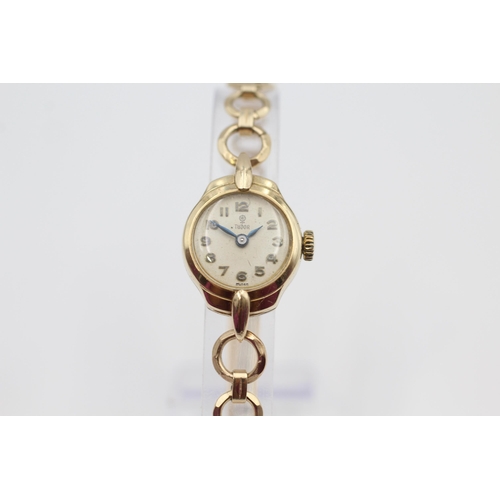 396 - TUDOR 9ct Gold Cased Ladies Vintage WRISTWATCH Hand-Wind WORKING