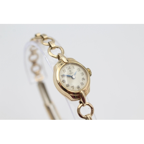 396 - TUDOR 9ct Gold Cased Ladies Vintage WRISTWATCH Hand-Wind WORKING