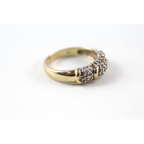 47 - 9ct gold diamond bomb� ring (3.3g) Size  N