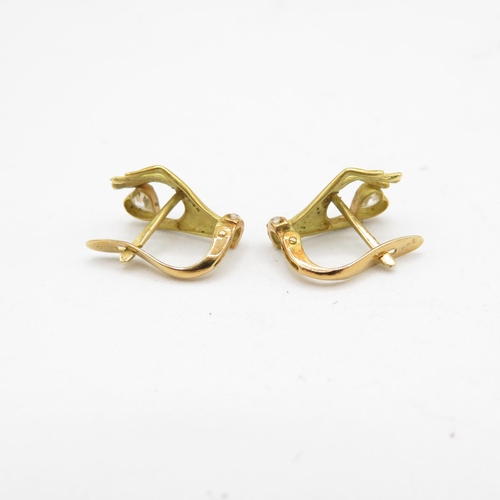 1 - 18ct gold and diamond hand earrings (2.4g)
