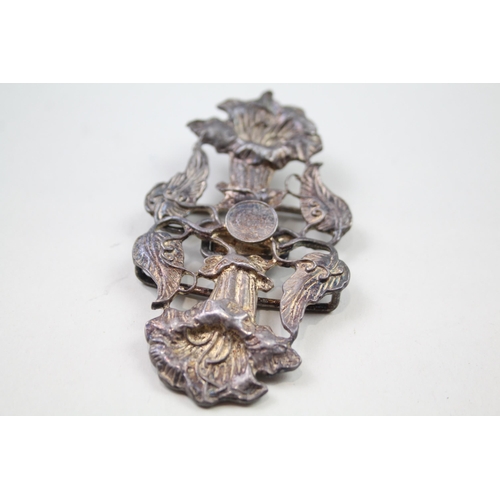 386 - Vintage Hallmarked 1983 Birmingham Sterling Silver Nurse's Belt Buckle (38g)