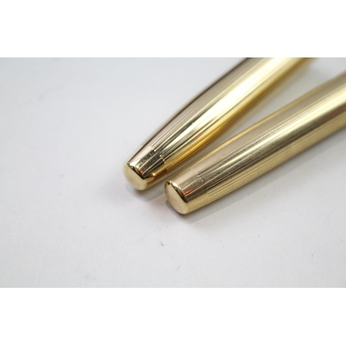 486 - Vintage SHEAFFER Imperial Gold Plated Fountain Pen w/ 14ct Gold Nib WRITING Box