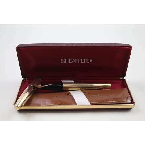 486 - Vintage SHEAFFER Imperial Gold Plated Fountain Pen w/ 14ct Gold Nib WRITING Box