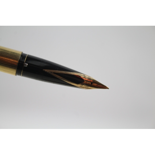 486 - Vintage SHEAFFER Imperial Gold Plated Fountain Pen w/ 14ct Gold Nib WRITING Box