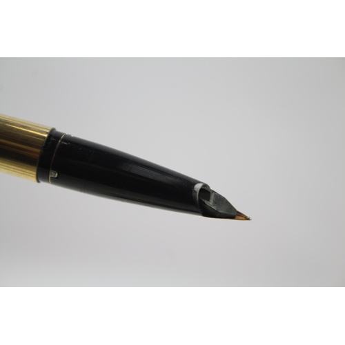 486 - Vintage SHEAFFER Imperial Gold Plated Fountain Pen w/ 14ct Gold Nib WRITING Box