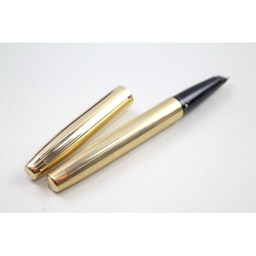 486 - Vintage SHEAFFER Imperial Gold Plated Fountain Pen w/ 14ct Gold Nib WRITING Box