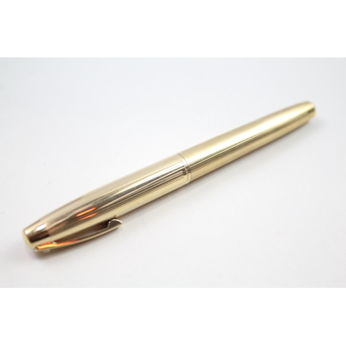 486 - Vintage SHEAFFER Imperial Gold Plated Fountain Pen w/ 14ct Gold Nib WRITING Box