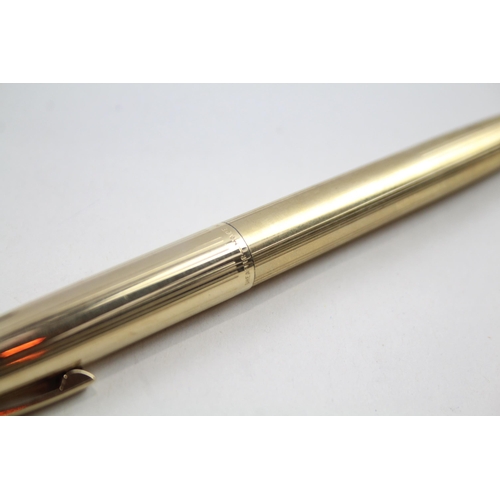 486 - Vintage SHEAFFER Imperial Gold Plated Fountain Pen w/ 14ct Gold Nib WRITING Box