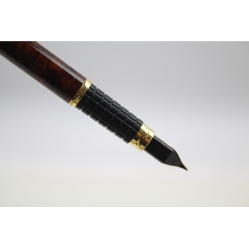 491 - Vintage WATERMAN Ideal Brown Lacquer Fountain Pen w/ 18ct Gold Nib WRITING Boxed