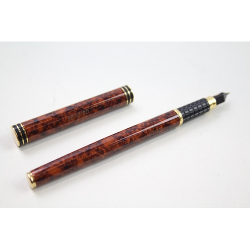 491 - Vintage WATERMAN Ideal Brown Lacquer Fountain Pen w/ 18ct Gold Nib WRITING Boxed