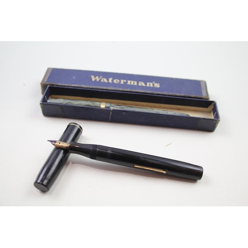 492 - 2 x Vintage WATERMAN Fountain Pens w/ 14ct Gold Nibs WRITING Inc Ideal, Boxed