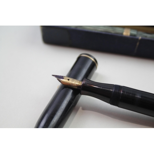 492 - 2 x Vintage WATERMAN Fountain Pens w/ 14ct Gold Nibs WRITING Inc Ideal, Boxed