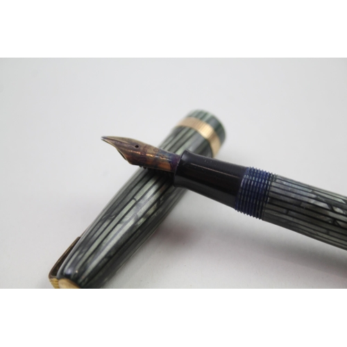 492 - 2 x Vintage WATERMAN Fountain Pens w/ 14ct Gold Nibs WRITING Inc Ideal, Boxed