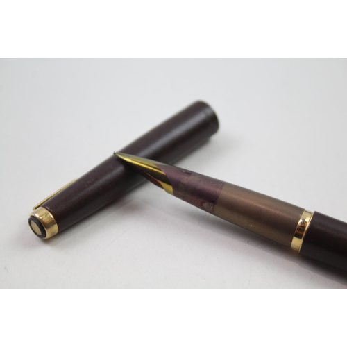 494 - Vintage PARKER 50 Falcon Brown Ladies Fountain Pen w/ Gold Plated Nib WRITING