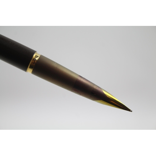 494 - Vintage PARKER 50 Falcon Brown Ladies Fountain Pen w/ Gold Plated Nib WRITING