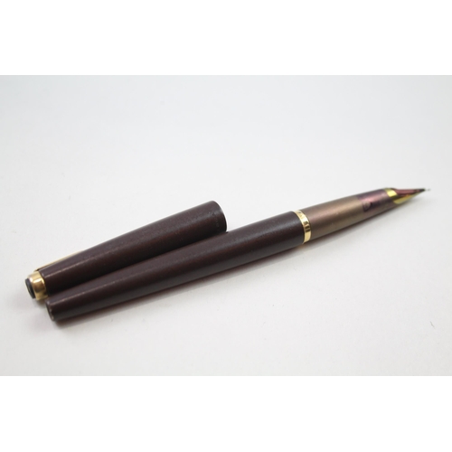 494 - Vintage PARKER 50 Falcon Brown Ladies Fountain Pen w/ Gold Plated Nib WRITING