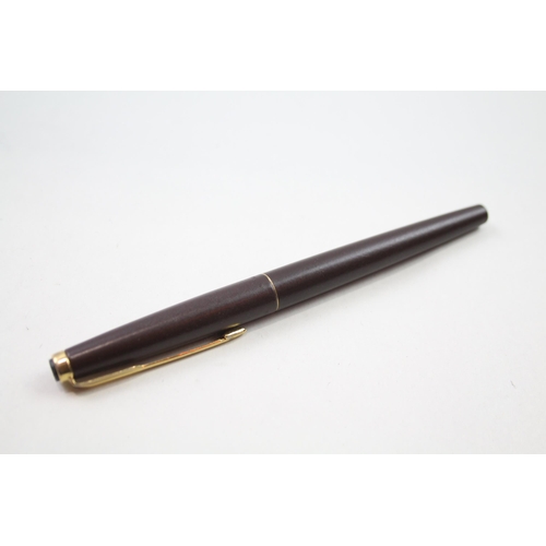 494 - Vintage PARKER 50 Falcon Brown Ladies Fountain Pen w/ Gold Plated Nib WRITING