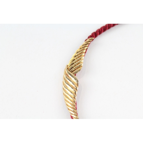 100 - 9ct gold & red rope necklace (3.6g)