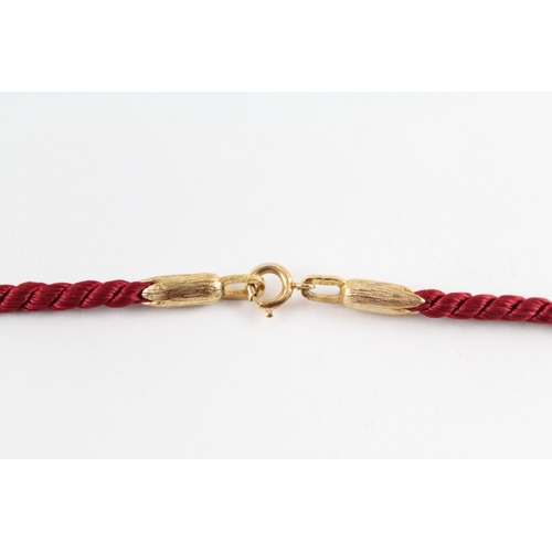 100 - 9ct gold & red rope necklace (3.6g)