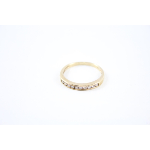 125 - 9ct gold diamond half eternity ring (1.7g) Size  P 1/2