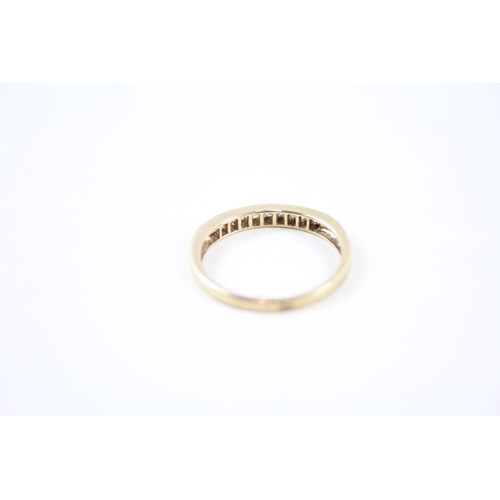 125 - 9ct gold diamond half eternity ring (1.7g) Size  P 1/2