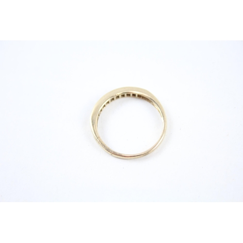 125 - 9ct gold diamond half eternity ring (1.7g) Size  P 1/2