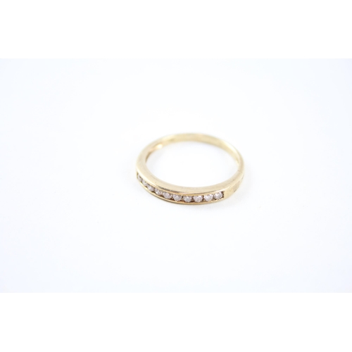 125 - 9ct gold diamond half eternity ring (1.7g) Size  P 1/2