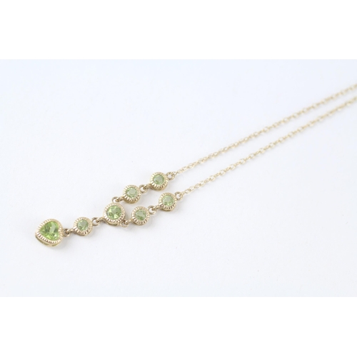 9ct gold peridot rope necklace (1.9g)