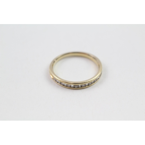 28 - 18ct gold mix cut diamond half eternity ring (2.6g) Size  O 1/2
